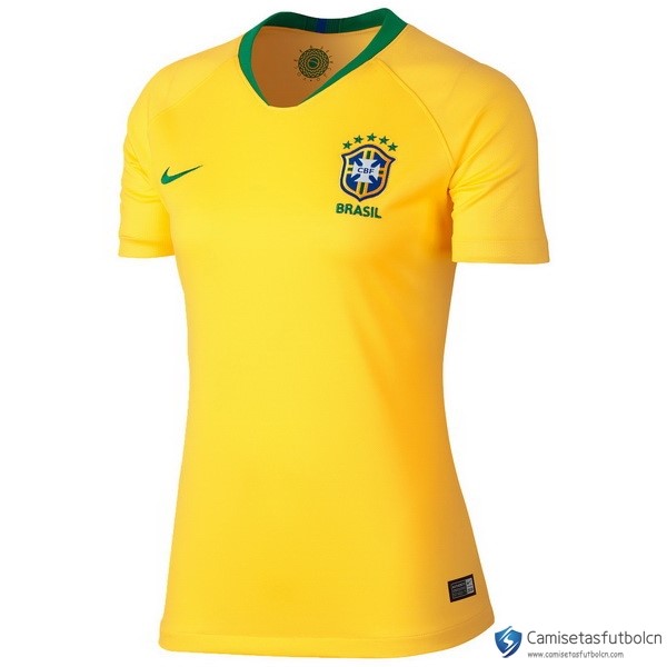 Camiseta Seleccion Brasil Primera equipo Mujer 2018 Amarillo